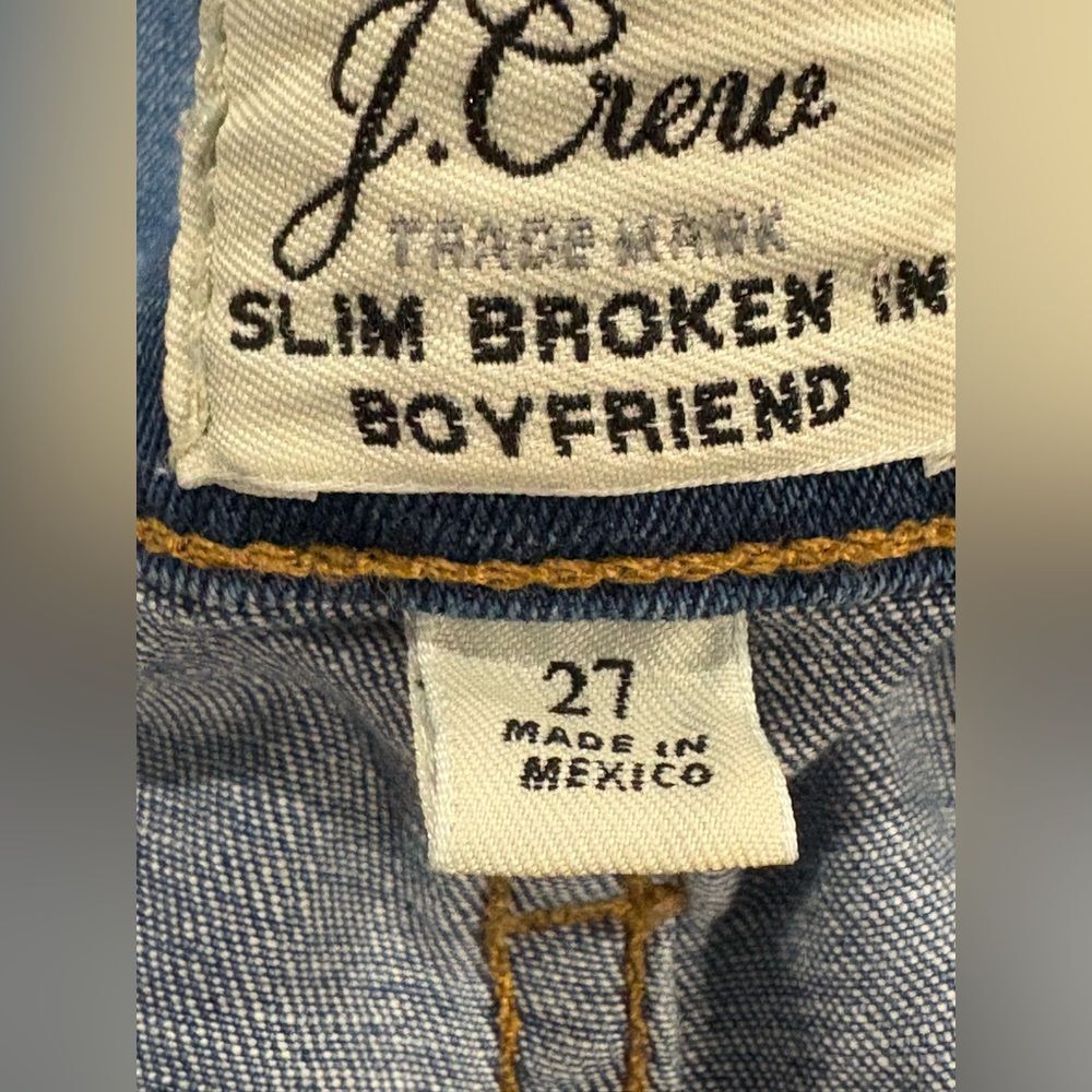 J. Crew Denim Boyfriend Jeans with Floral Embroidered Accents - Picture 5 of 15